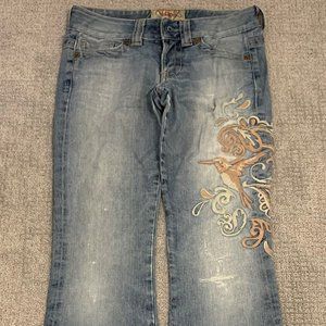 GUC Distressed Faded Guess Embroidered Bird Jeans